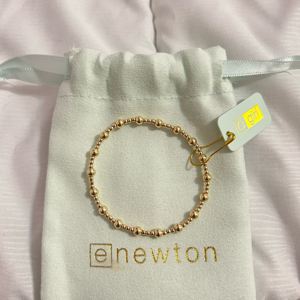 enewton 5.5" egirl Classic Sincerity Pattern 4mm Bead Bracelet - Gold